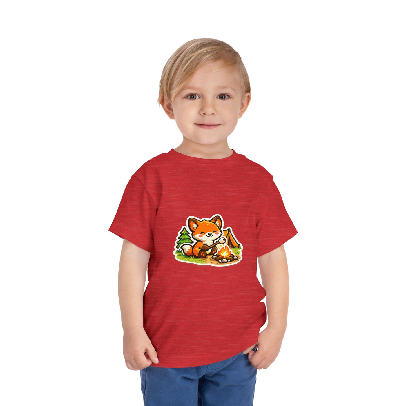 Toddler Tee — Cute Fox Camping Graphic Shirt