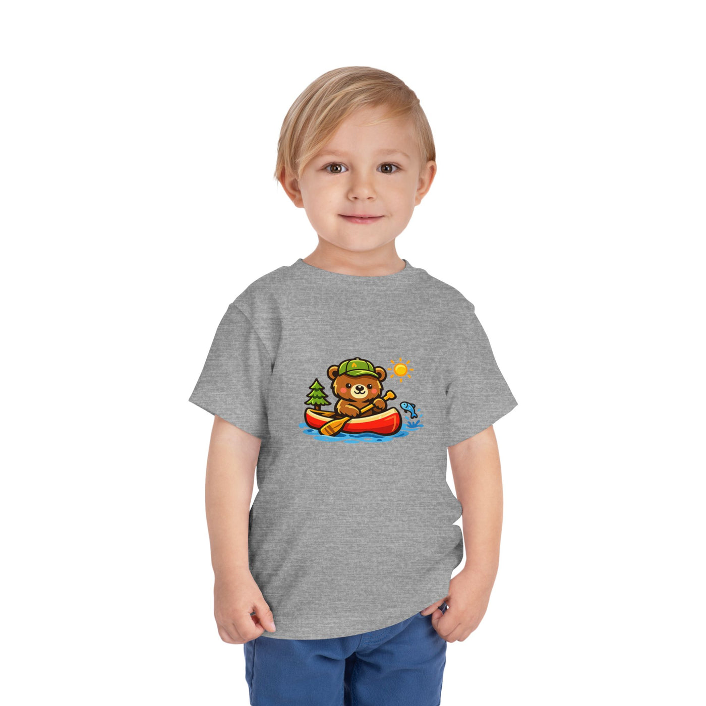 Toddler Tee — Cute Bear Canoeing Graphic Shirt | Kids Outdoor Adventure Top