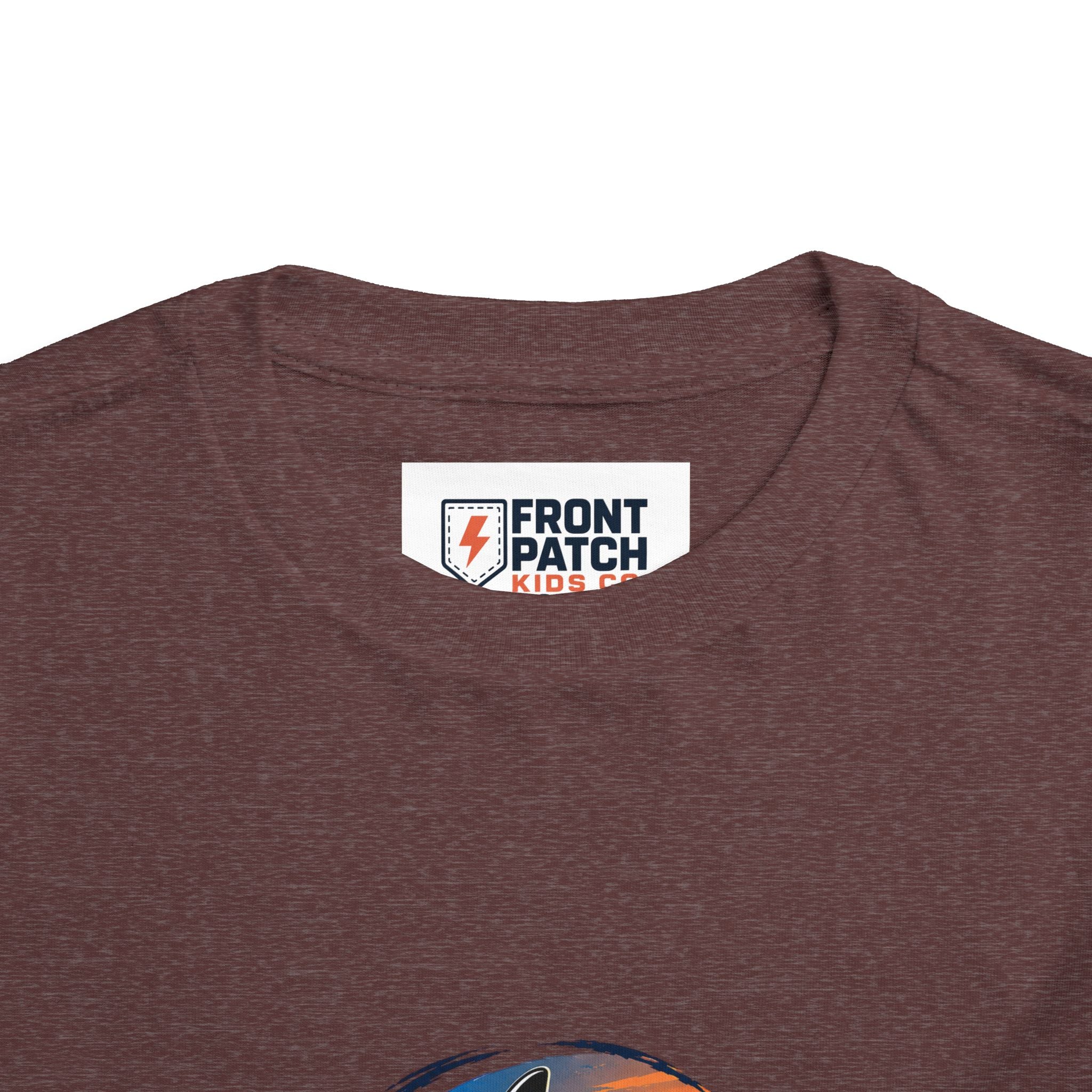 Toddler Tee — 'Front Patch' Surf Shark Graphic Sunset Kids Shirt