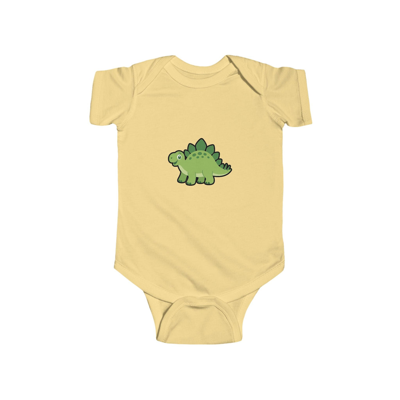 Baby Bodysuit — Cute Green Stegosaurus Dinosaur Infant Onesie - Front Patch Kids Co.