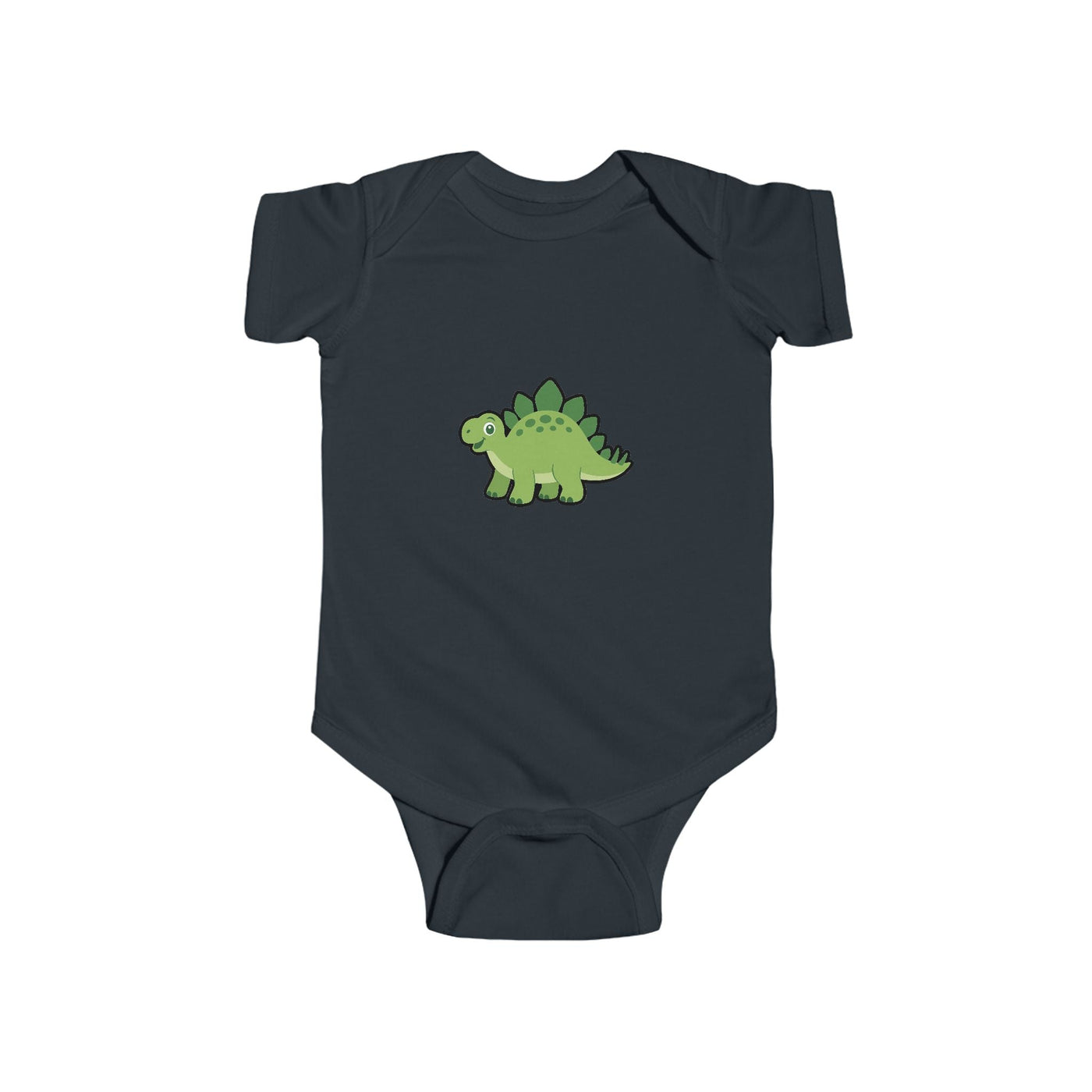 Baby Bodysuit — Cute Green Stegosaurus Dinosaur Infant Onesie - Front Patch Kids Co.