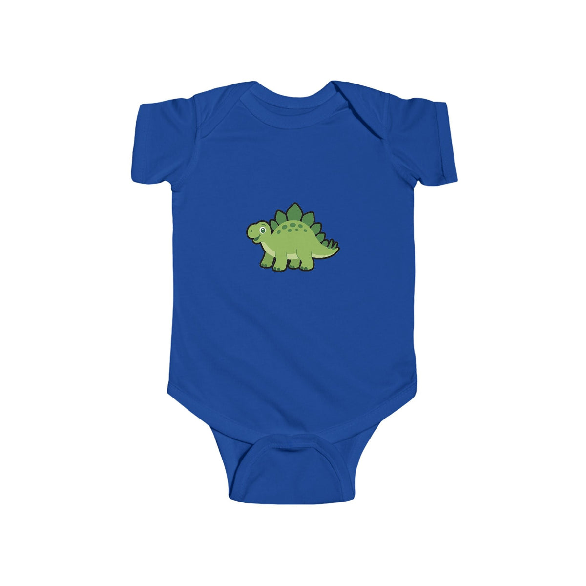 Baby Bodysuit — Cute Green Stegosaurus Dinosaur Infant Onesie - Front Patch Kids Co.