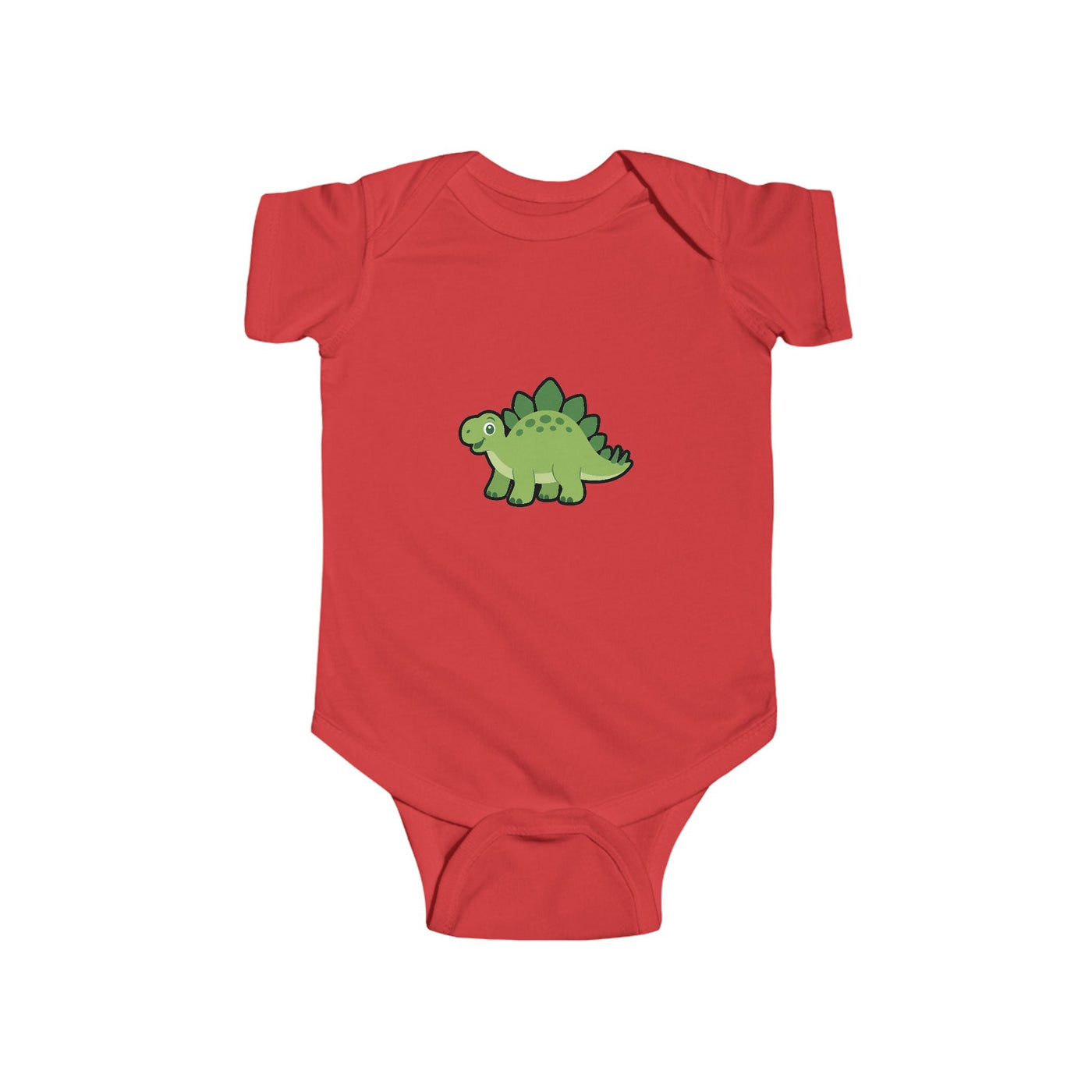 Baby Bodysuit — Cute Green Stegosaurus Dinosaur Infant Onesie - Front Patch Kids Co.