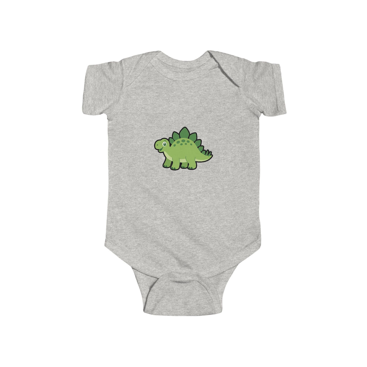 Baby Bodysuit — Cute Green Stegosaurus Dinosaur Infant Onesie - Front Patch Kids Co.