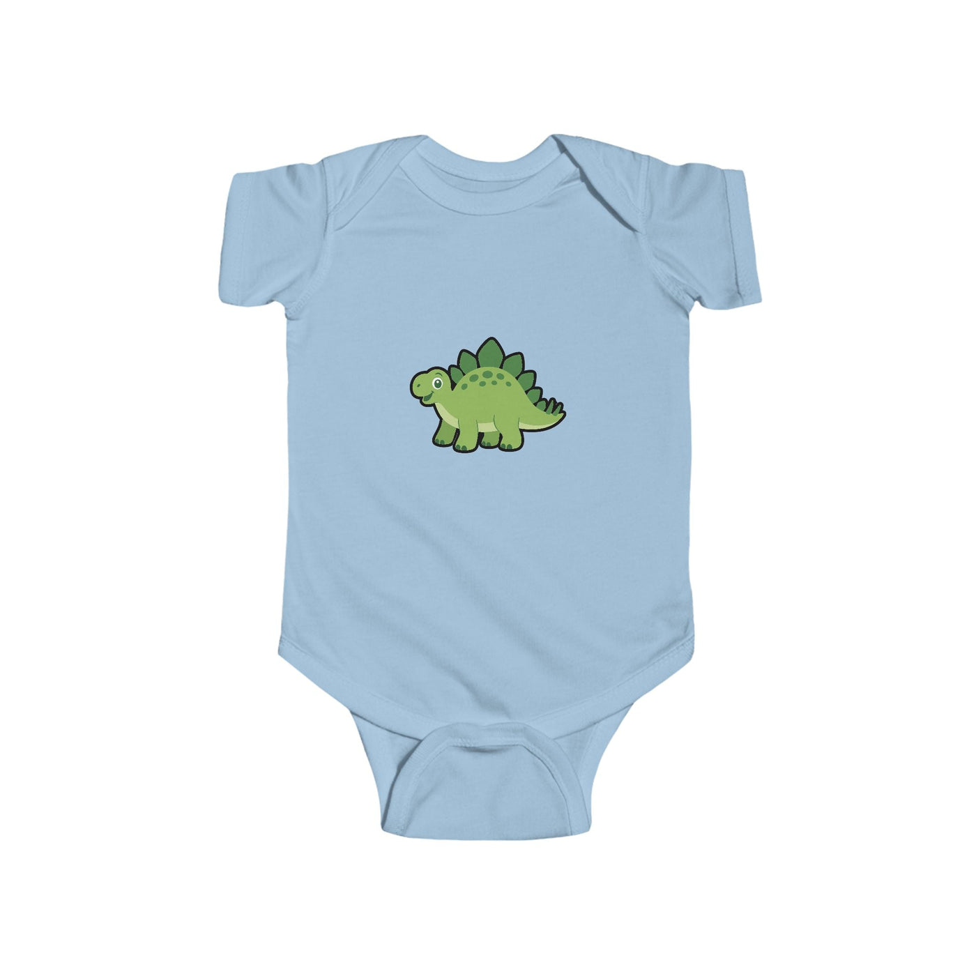 Baby Bodysuit — Cute Green Stegosaurus Dinosaur Infant Onesie - Front Patch Kids Co.
