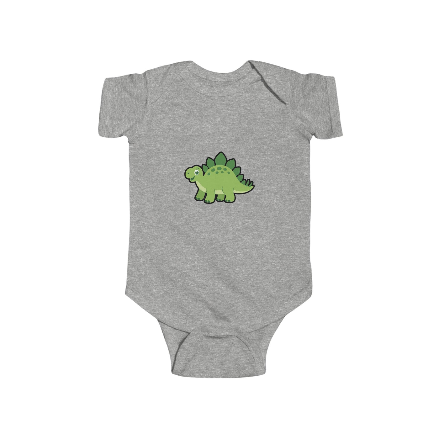 Baby Bodysuit — Cute Green Stegosaurus Dinosaur Infant Onesie - Front Patch Kids Co.
