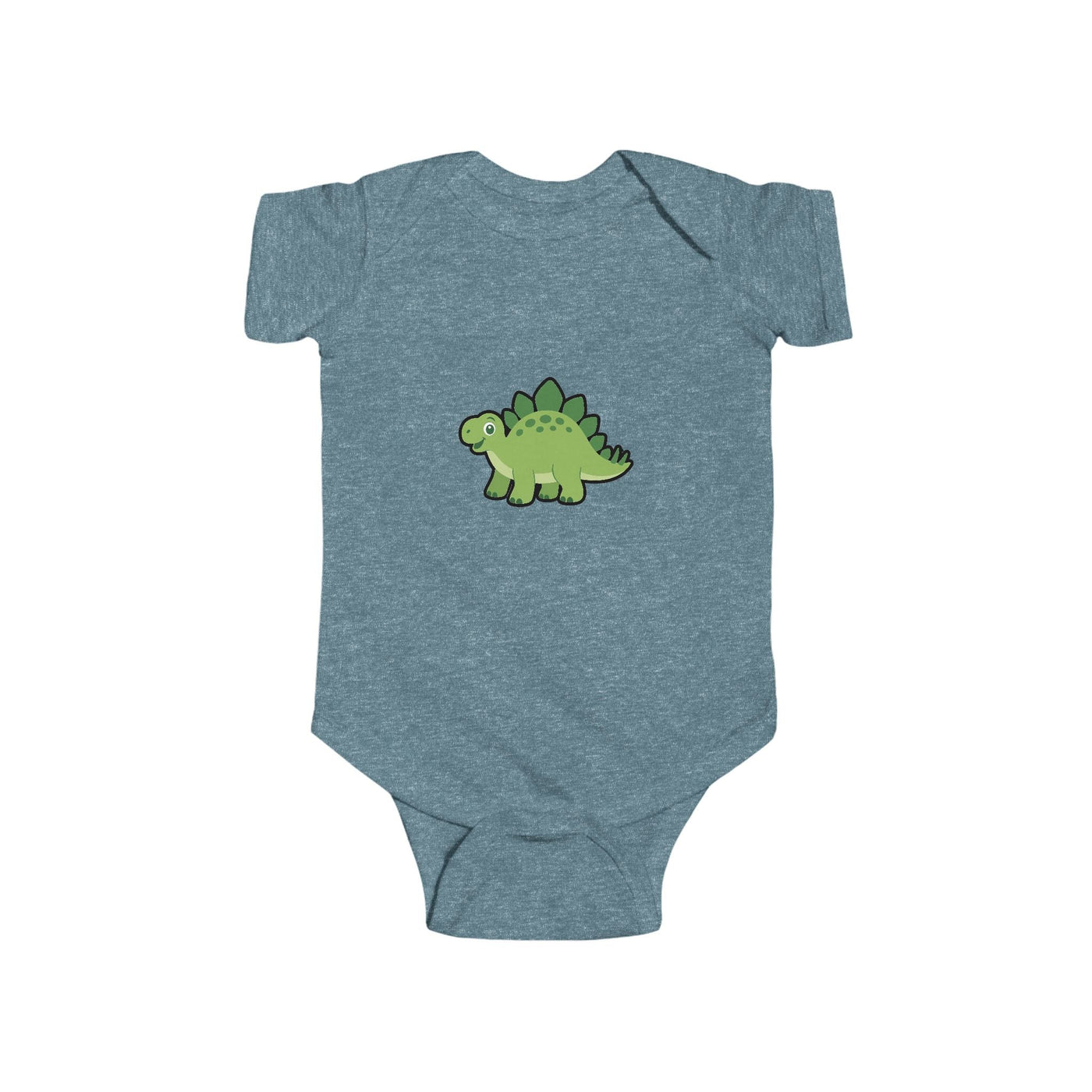 Baby Bodysuit — Cute Green Stegosaurus Dinosaur Infant Onesie - Front Patch Kids Co.