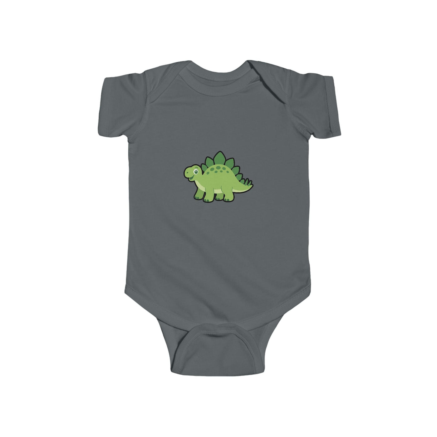 Baby Bodysuit — Cute Green Stegosaurus Dinosaur Infant Onesie - Front Patch Kids Co.