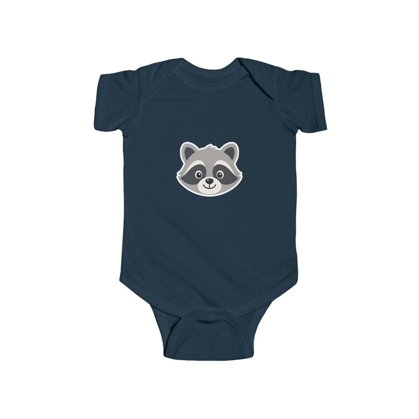 Baby Bodysuit with Cute Raccoon Face - Infant Onesie, Newborn Gift - Front Patch Kids Co.