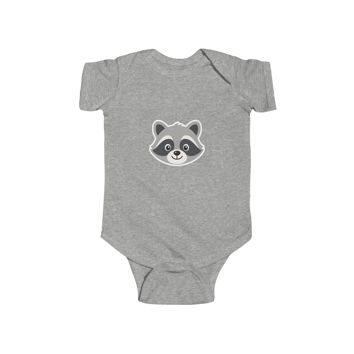 Baby Bodysuit with Cute Raccoon Face - Infant Onesie, Newborn Gift - Front Patch Kids Co.