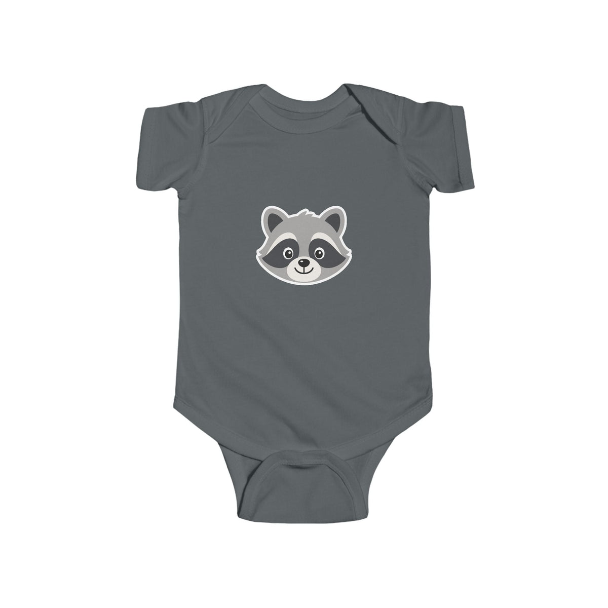 Baby Bodysuit with Cute Raccoon Face - Infant Onesie, Newborn Gift - Front Patch Kids Co.