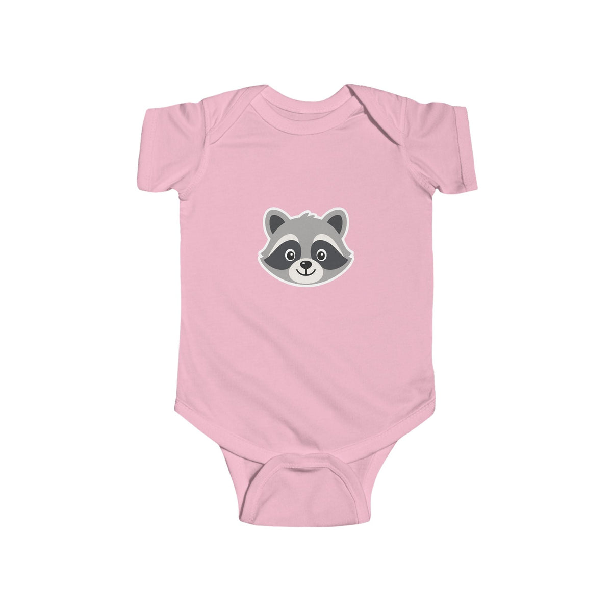 Baby Bodysuit with Cute Raccoon Face - Infant Onesie, Newborn Gift - Front Patch Kids Co.