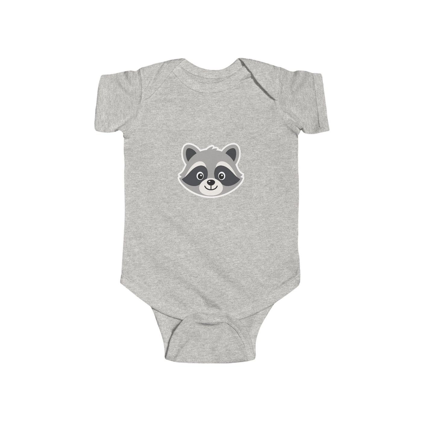 Baby Bodysuit with Cute Raccoon Face - Infant Onesie, Newborn Gift - Front Patch Kids Co.