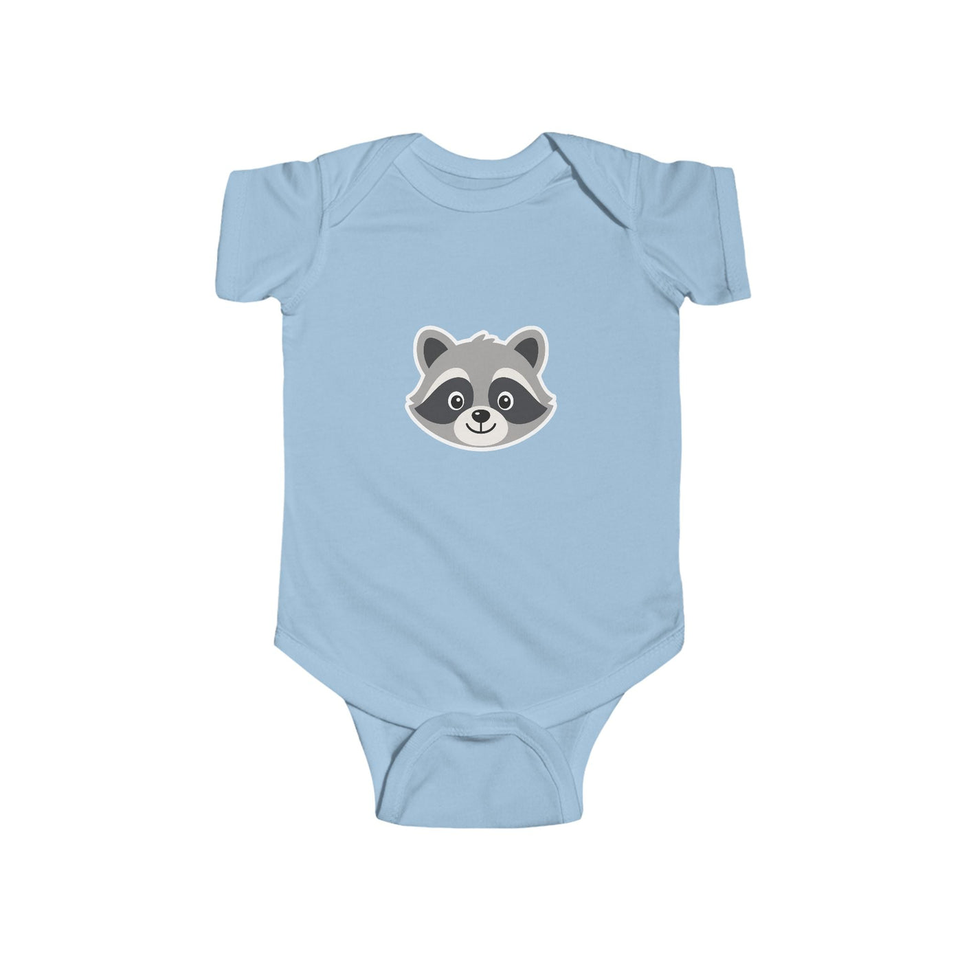 Baby Bodysuit with Cute Raccoon Face - Infant Onesie, Newborn Gift - Front Patch Kids Co.