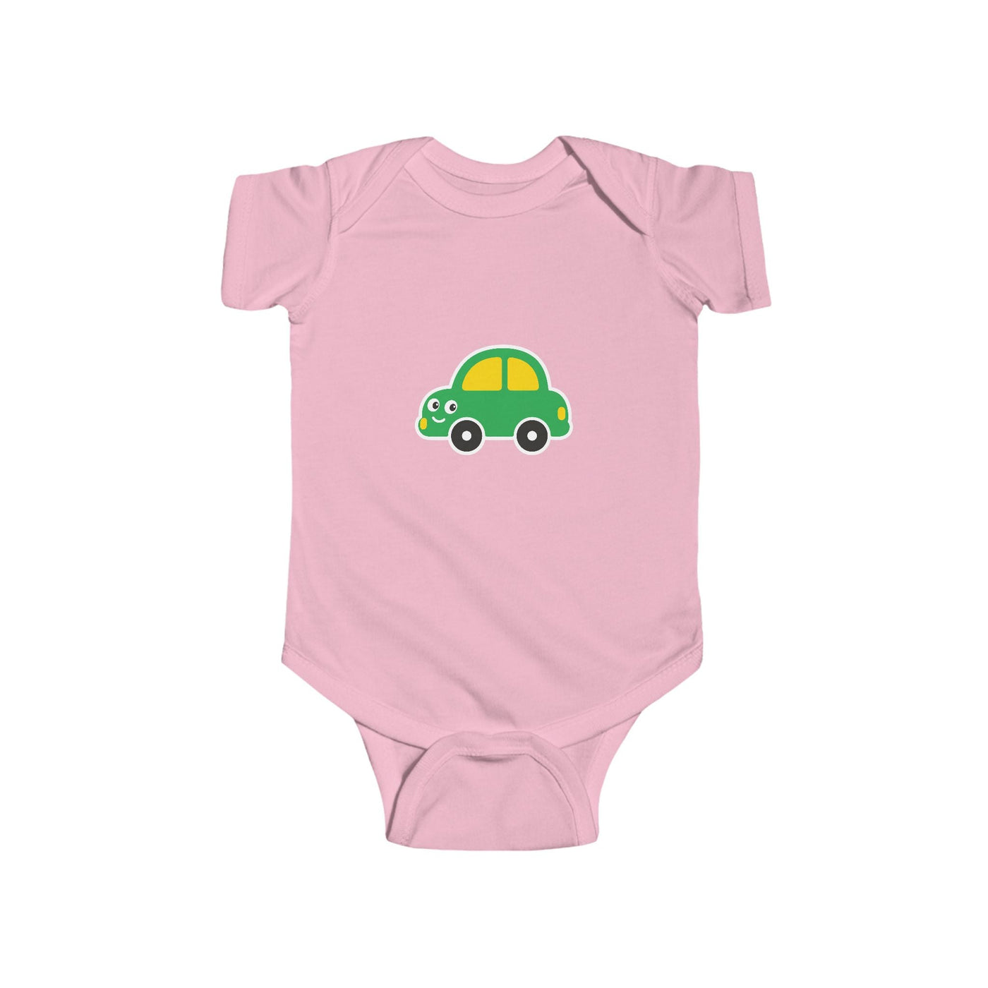 Cute Green Car Infant Bodysuit — Baby Vehicle Onesie - Front Patch Kids Co.