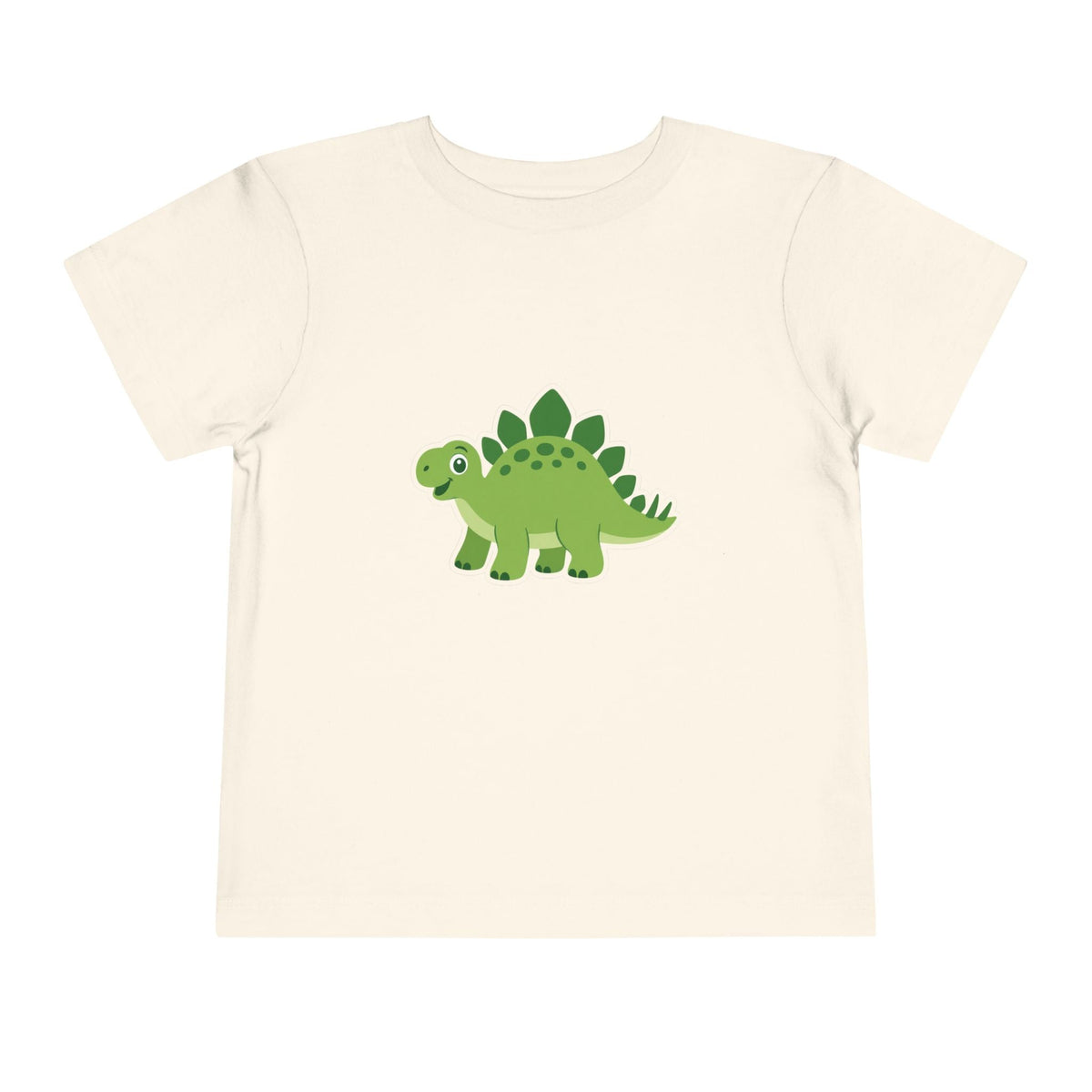 Cute Green Stegosaurus Toddler Tee – Dinosaur Short Sleeve Shirt for Kids - Front Patch Kids Co.