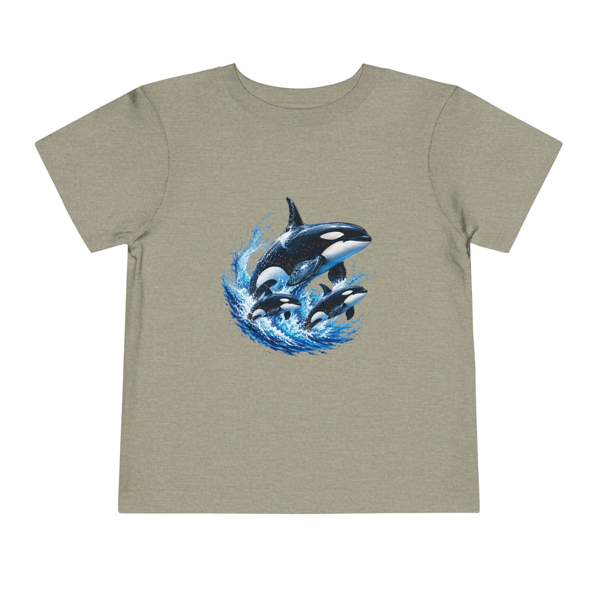 Orca Pod Toddler Tee — Playful Killer Whale Ocean Shirt - Front Patch Kids Co.