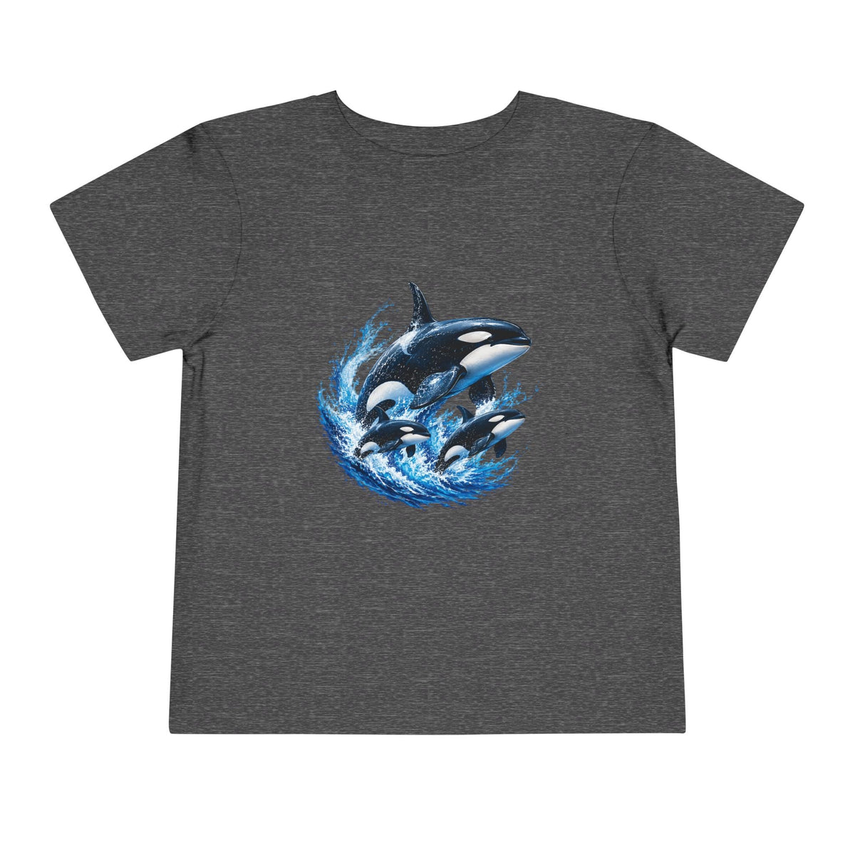 Orca Pod Toddler Tee — Playful Killer Whale Ocean Shirt - Front Patch Kids Co.