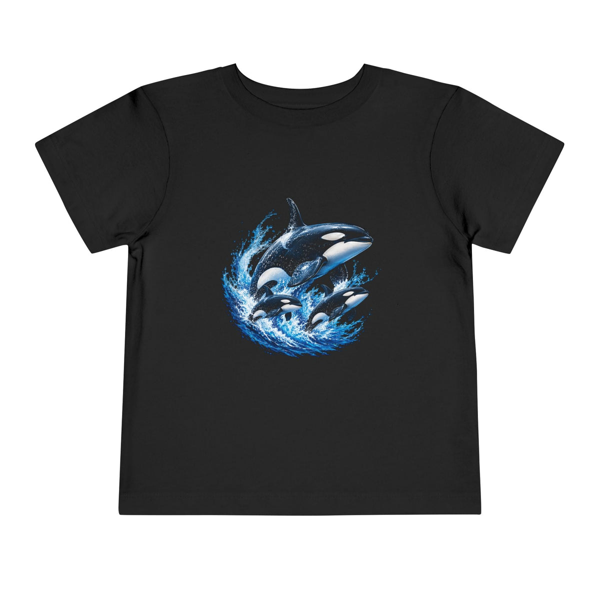 Orca Pod Toddler Tee — Playful Killer Whale Ocean Shirt - Front Patch Kids Co.