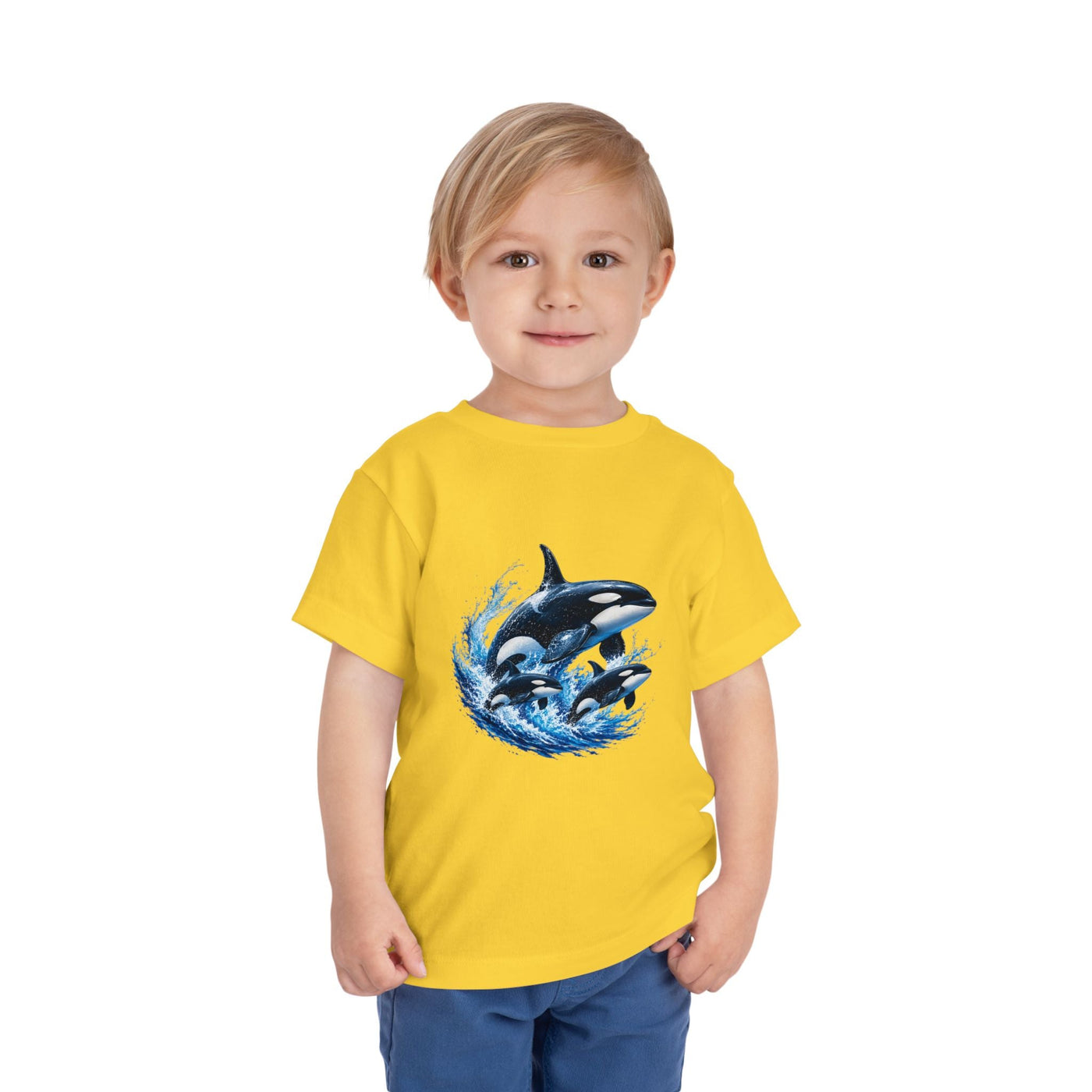 Orca Pod Toddler Tee — Playful Killer Whale Ocean Shirt - Front Patch Kids Co.