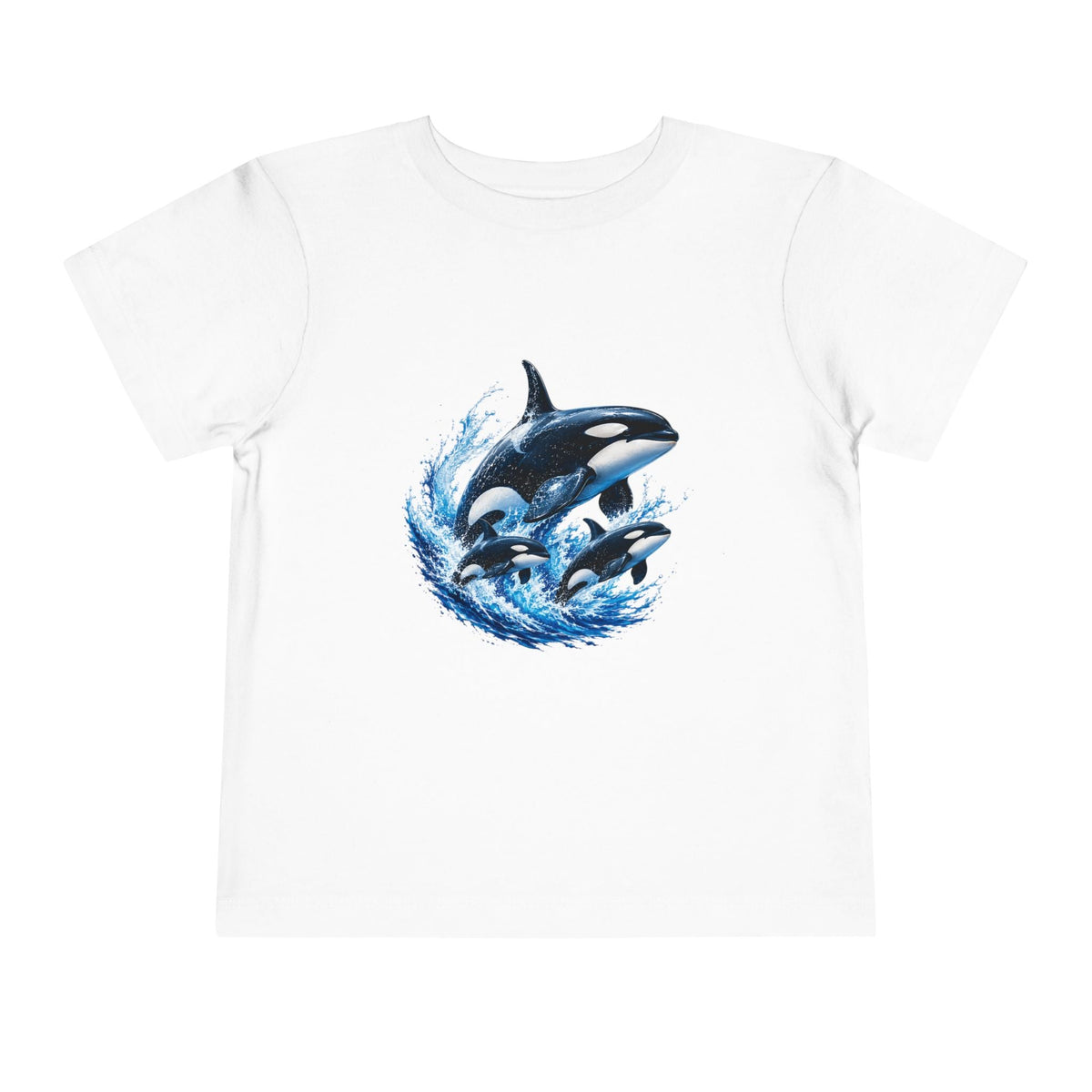 Orca Pod Toddler Tee — Playful Killer Whale Ocean Shirt - Front Patch Kids Co.