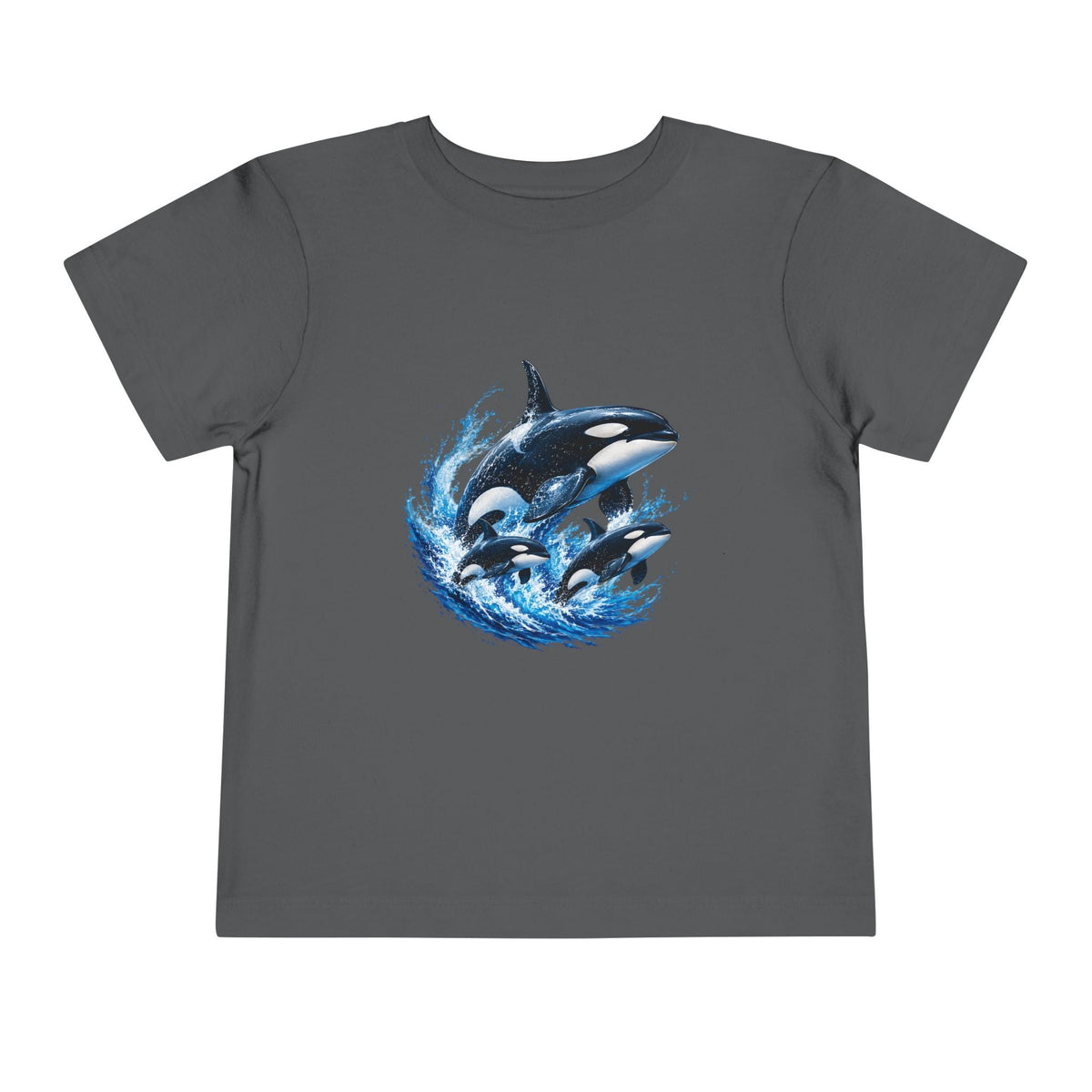 Orca Pod Toddler Tee — Playful Killer Whale Ocean Shirt - Front Patch Kids Co.