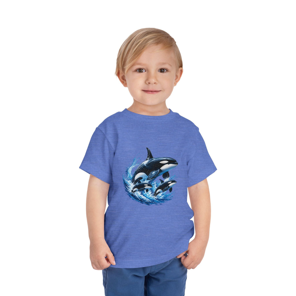 Orca Pod Toddler Tee — Playful Killer Whale Ocean Shirt - Front Patch Kids Co.