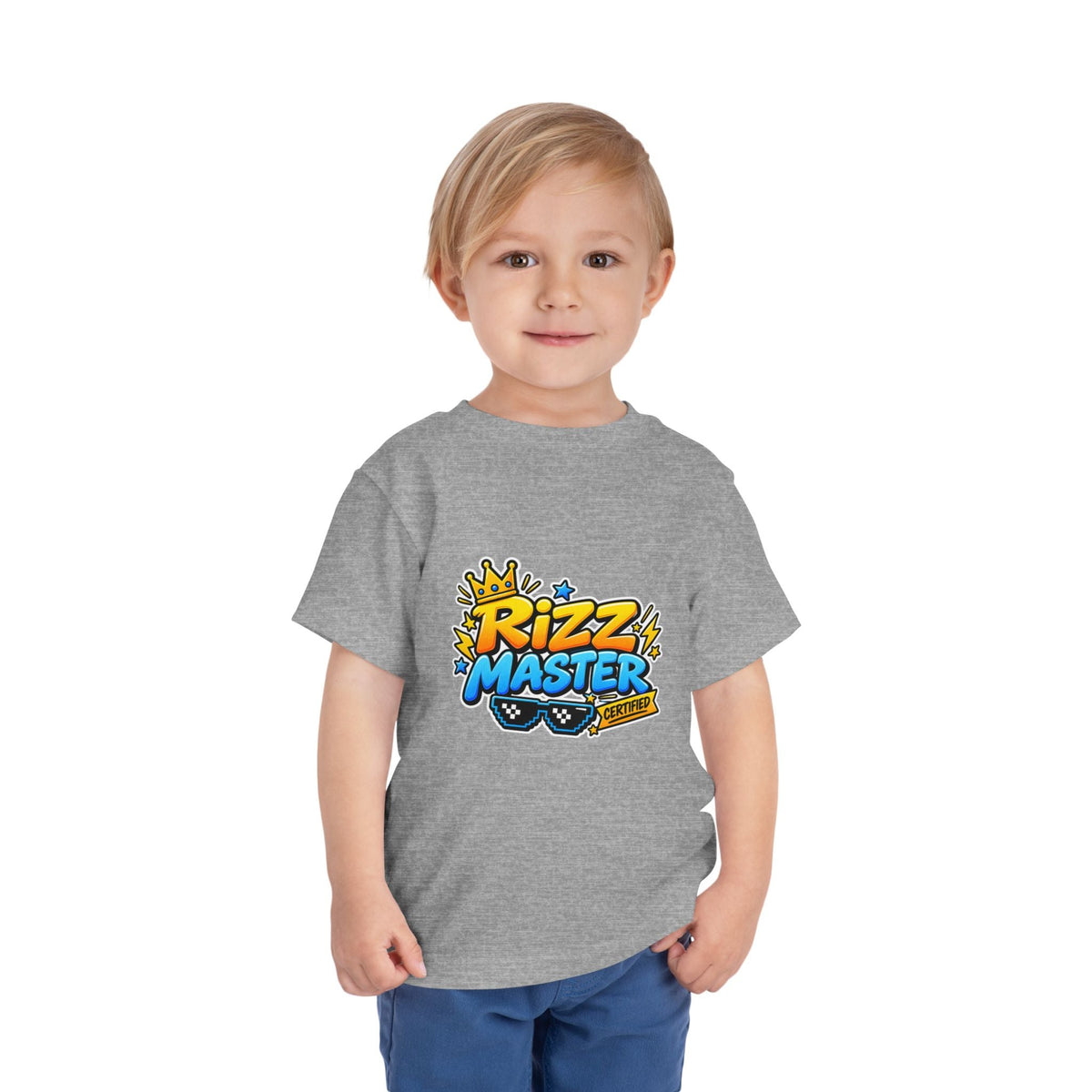 Rizz Master Toddler Tee — Cute Crown & Sunglasses Graphic Shirt - Front Patch Kids Co.
