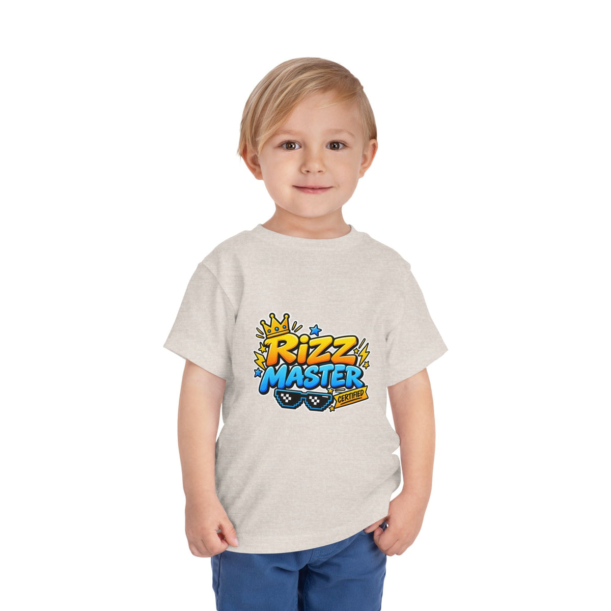 Rizz Master Toddler Tee — Cute Crown & Sunglasses Graphic Shirt - Front Patch Kids Co.