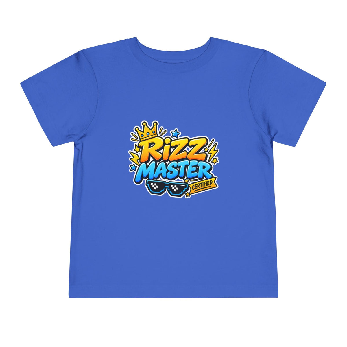 Rizz Master Toddler Tee — Cute Crown & Sunglasses Graphic Shirt - Front Patch Kids Co.