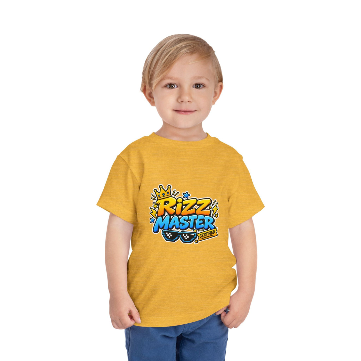 Rizz Master Toddler Tee — Cute Crown & Sunglasses Graphic Shirt - Front Patch Kids Co.