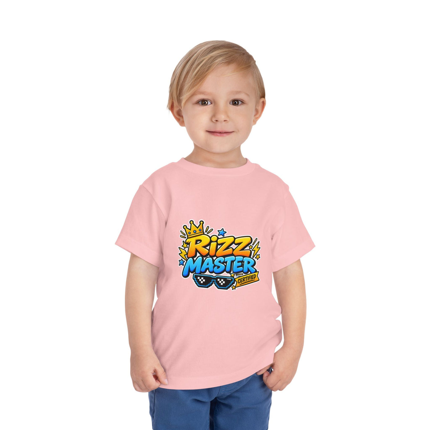 Rizz Master Toddler Tee — Cute Crown & Sunglasses Graphic Shirt - Front Patch Kids Co.