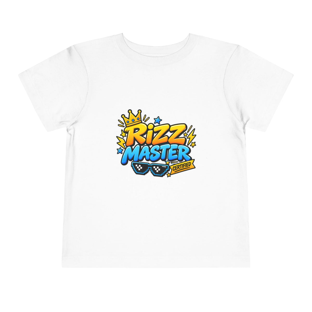 Rizz Master Toddler Tee — Cute Crown & Sunglasses Graphic Shirt - Front Patch Kids Co.