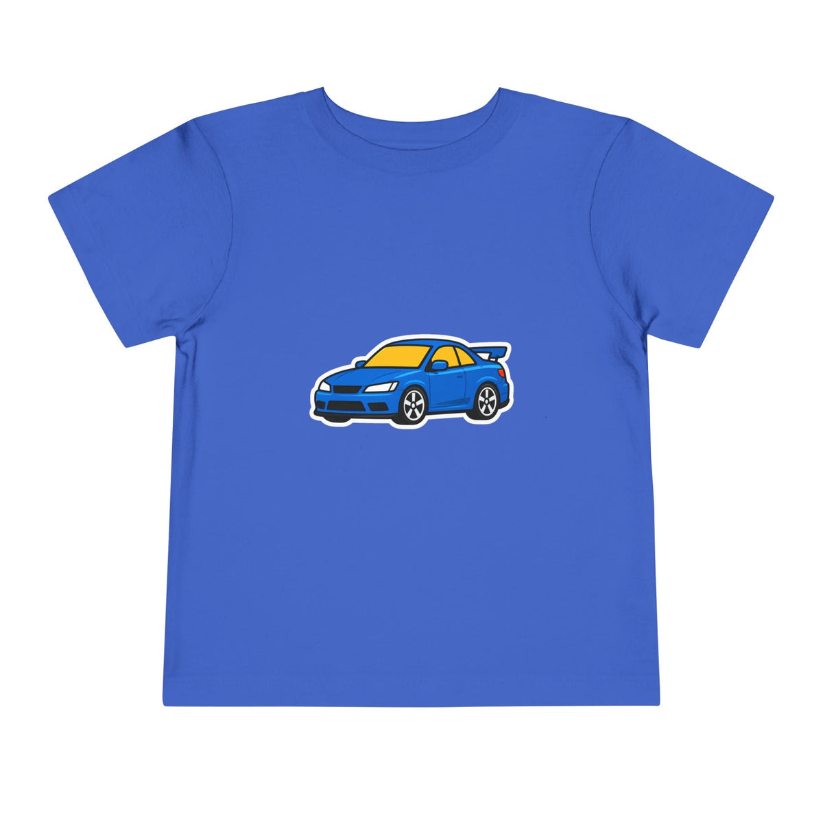 Toddler Car Tee — Blue Race Car Graphic Shirt for Kids - Front Patch Kids Co.
