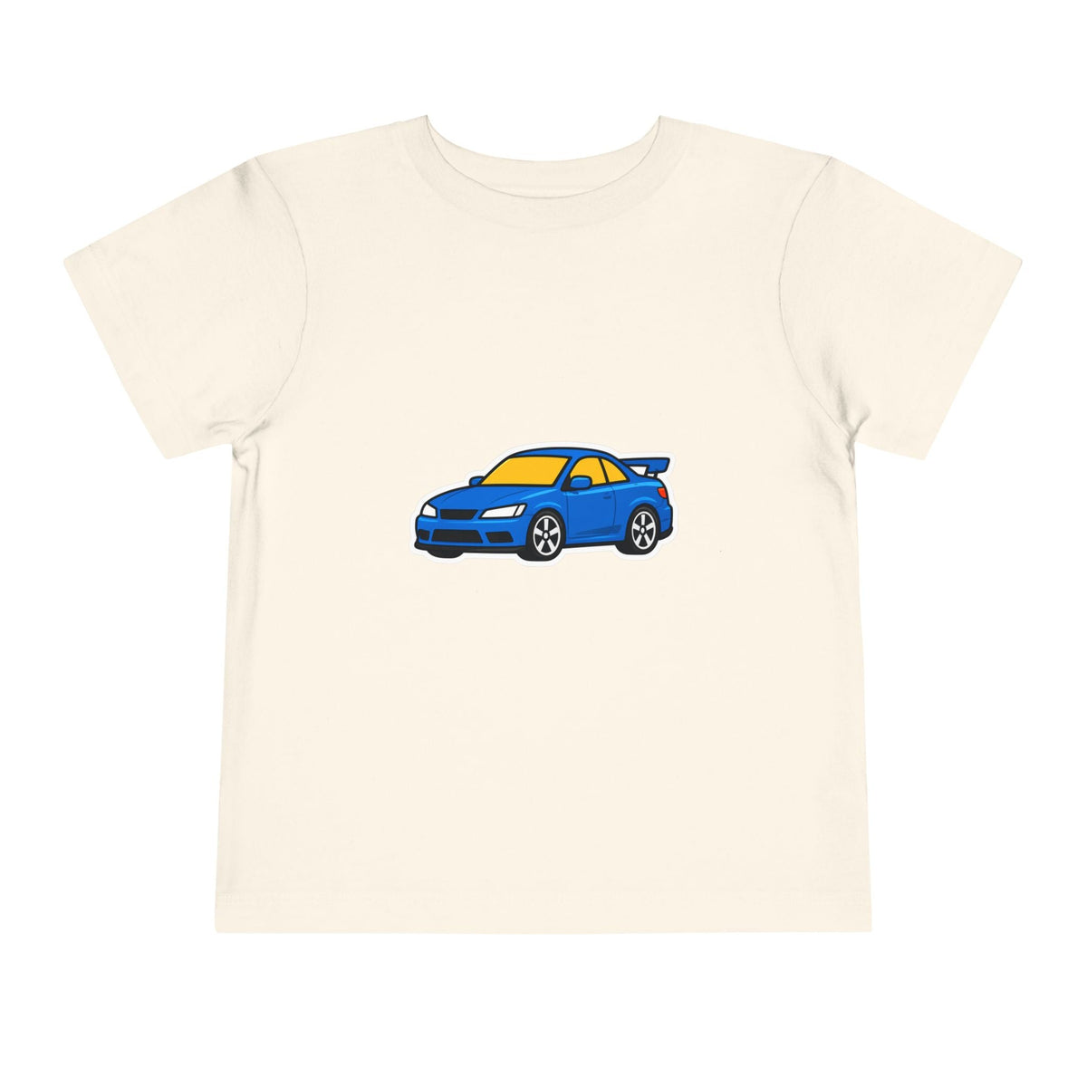 Toddler Car Tee — Blue Race Car Graphic Shirt for Kids - Front Patch Kids Co.