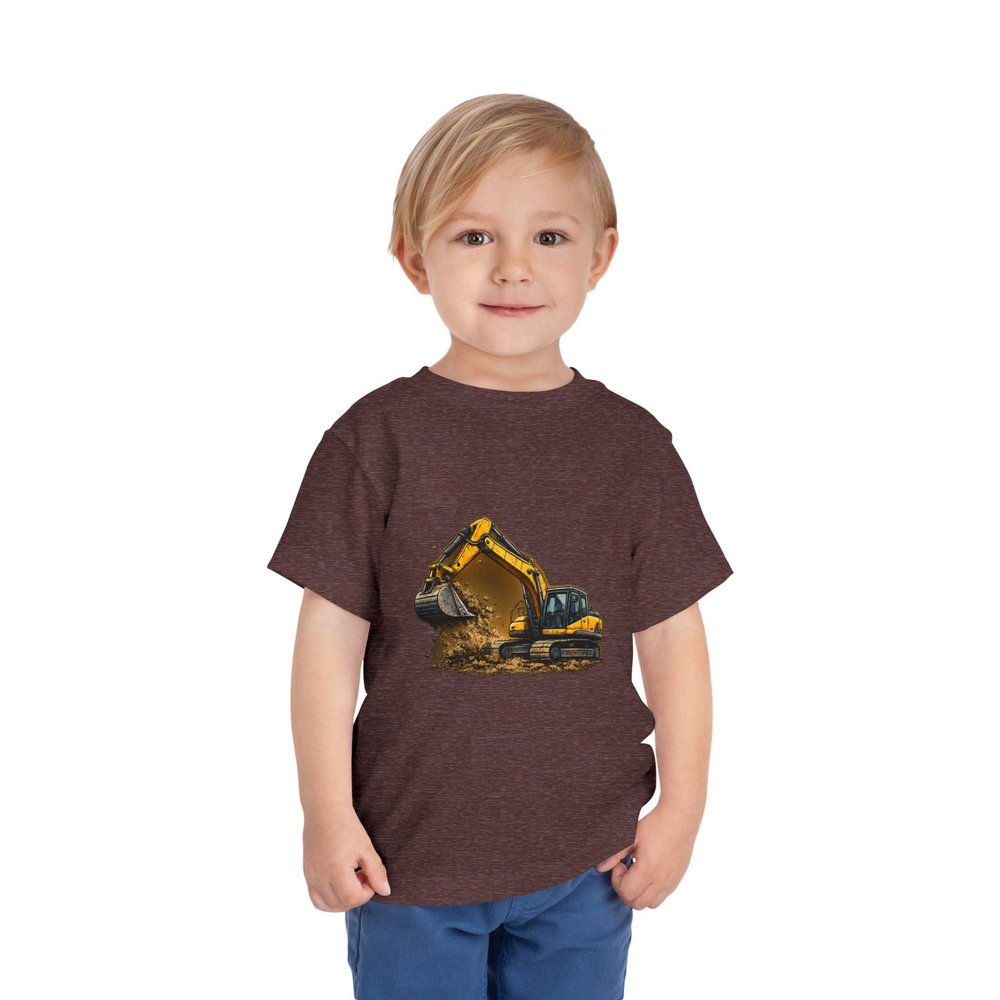 Toddler Excavator Tee — Yellow Digging Construction Truck Shirt - Front Patch Kids Co.
