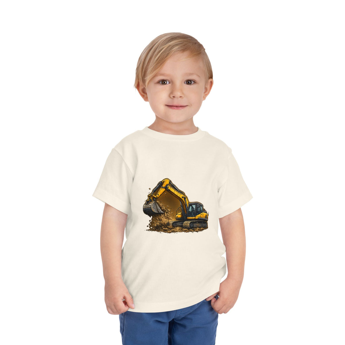 Toddler Excavator Tee — Yellow Digging Construction Truck Shirt - Front Patch Kids Co.