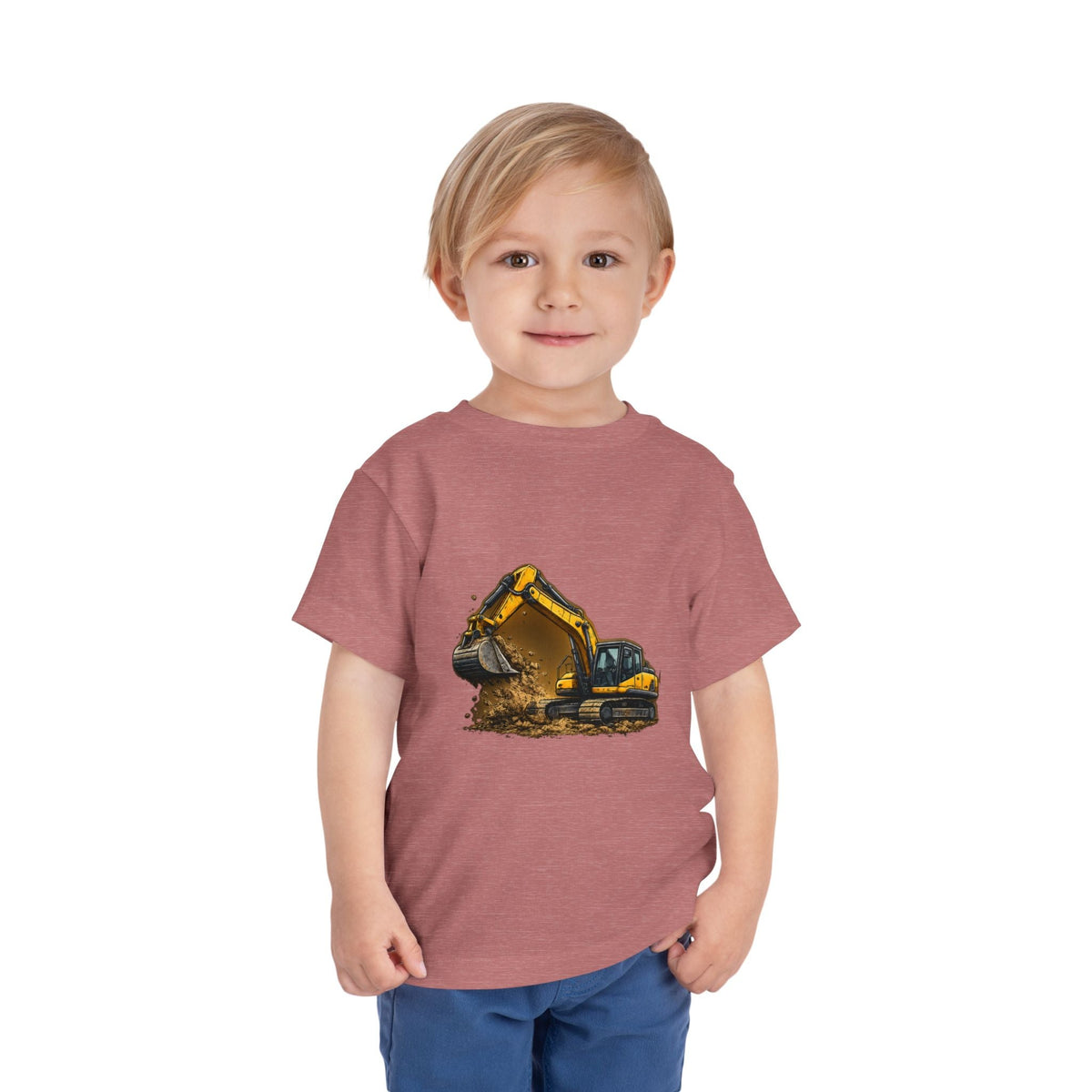 Toddler Excavator Tee — Yellow Digging Construction Truck Shirt - Front Patch Kids Co.