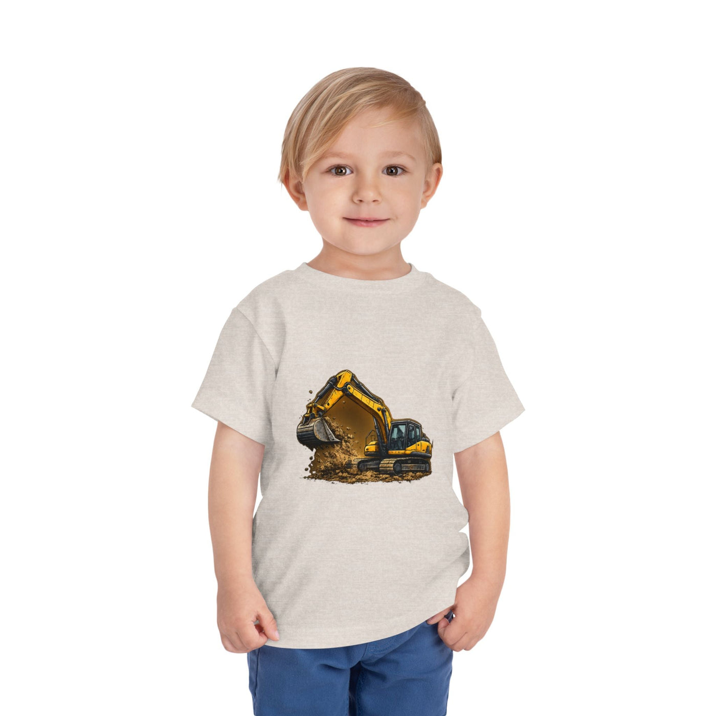 Toddler Excavator Tee — Yellow Digging Construction Truck Shirt - Front Patch Kids Co.