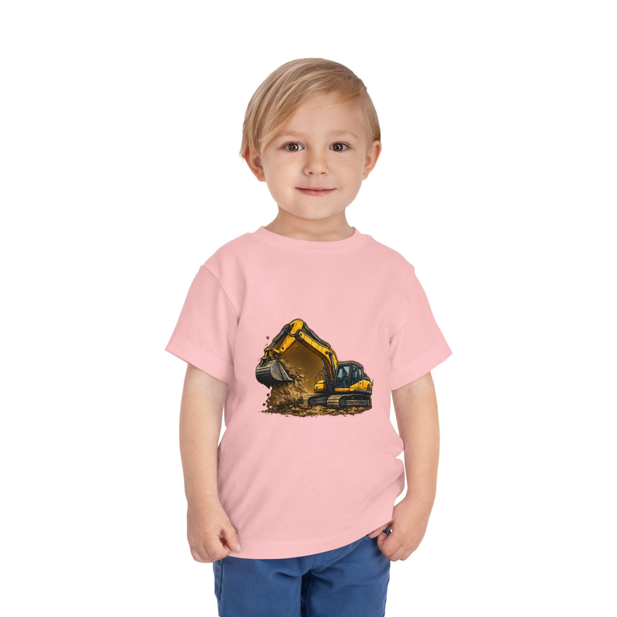 Toddler Excavator Tee — Yellow Digging Construction Truck Shirt - Front Patch Kids Co.
