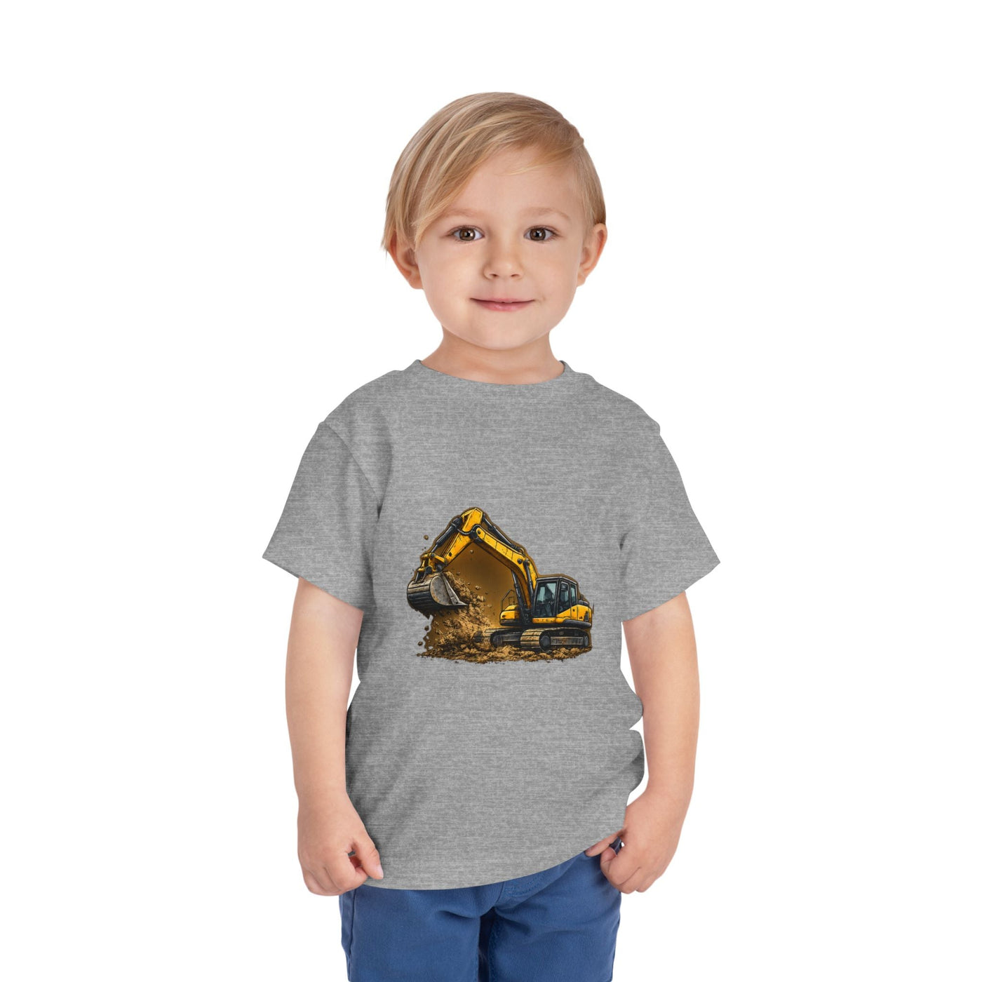 Toddler Excavator Tee — Yellow Digging Construction Truck Shirt - Front Patch Kids Co.