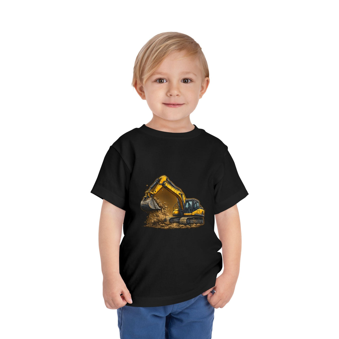 Toddler Excavator Tee — Yellow Digging Construction Truck Shirt - Front Patch Kids Co.