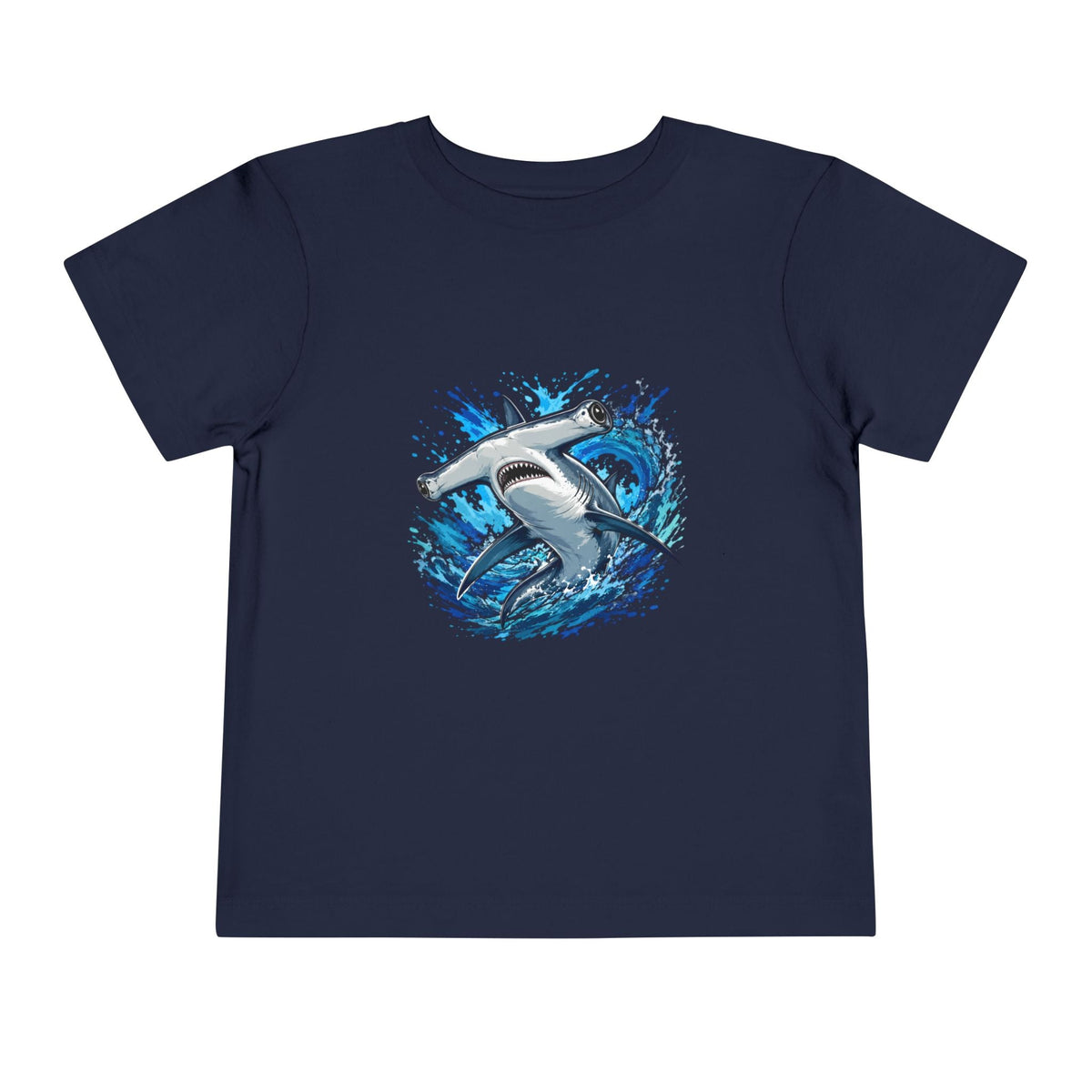 Toddler Shark T-Shirt – Playful Hammerhead Splash Tee for Kids - Front Patch Kids Co.