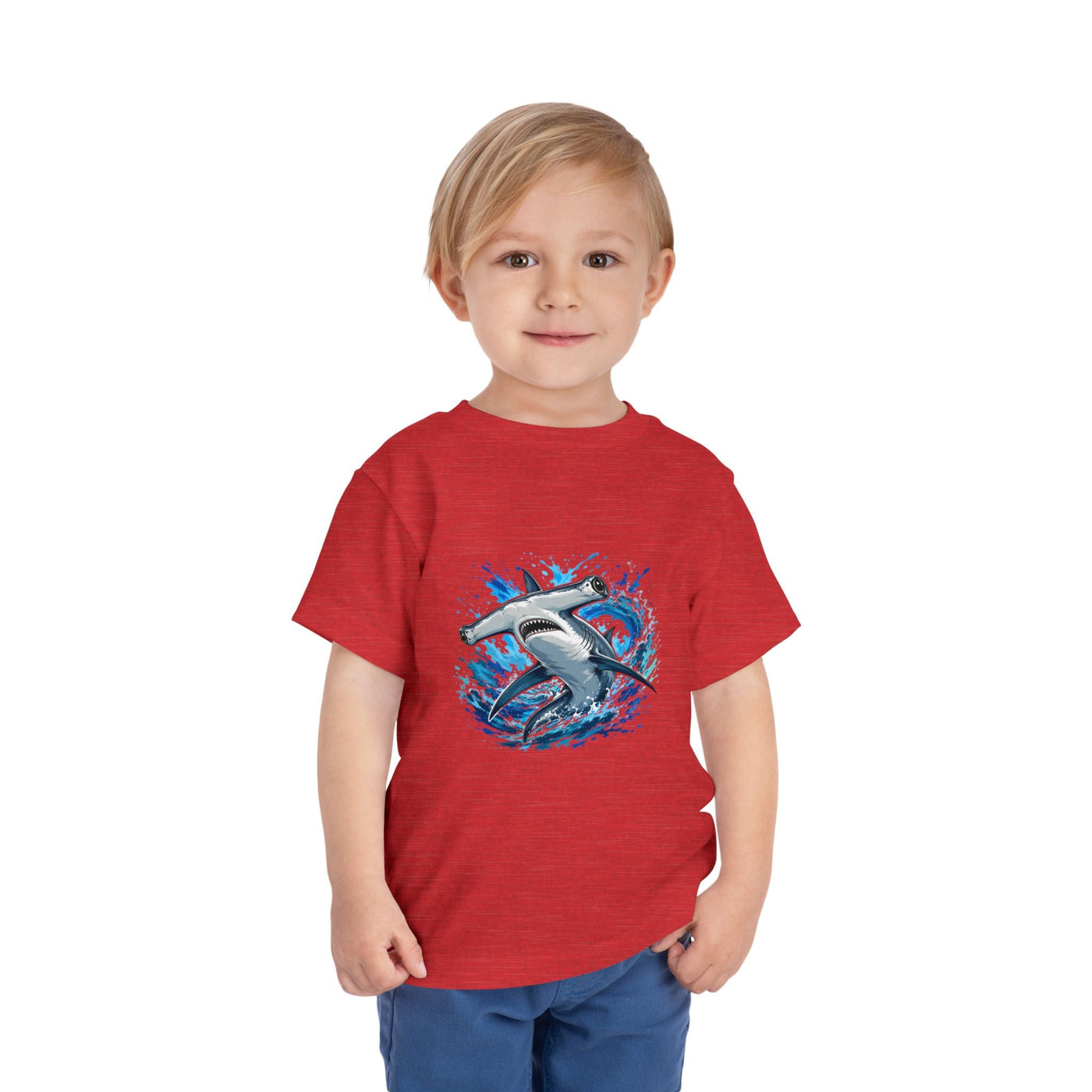 Toddler Shark T-Shirt – Playful Hammerhead Splash Tee for Kids - Front Patch Kids Co.