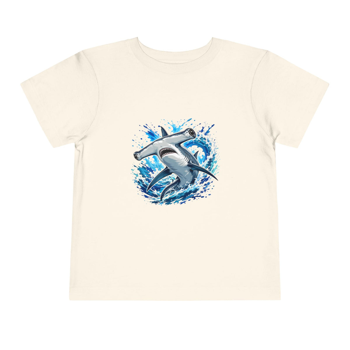 Toddler Shark T-Shirt – Playful Hammerhead Splash Tee for Kids - Front Patch Kids Co.