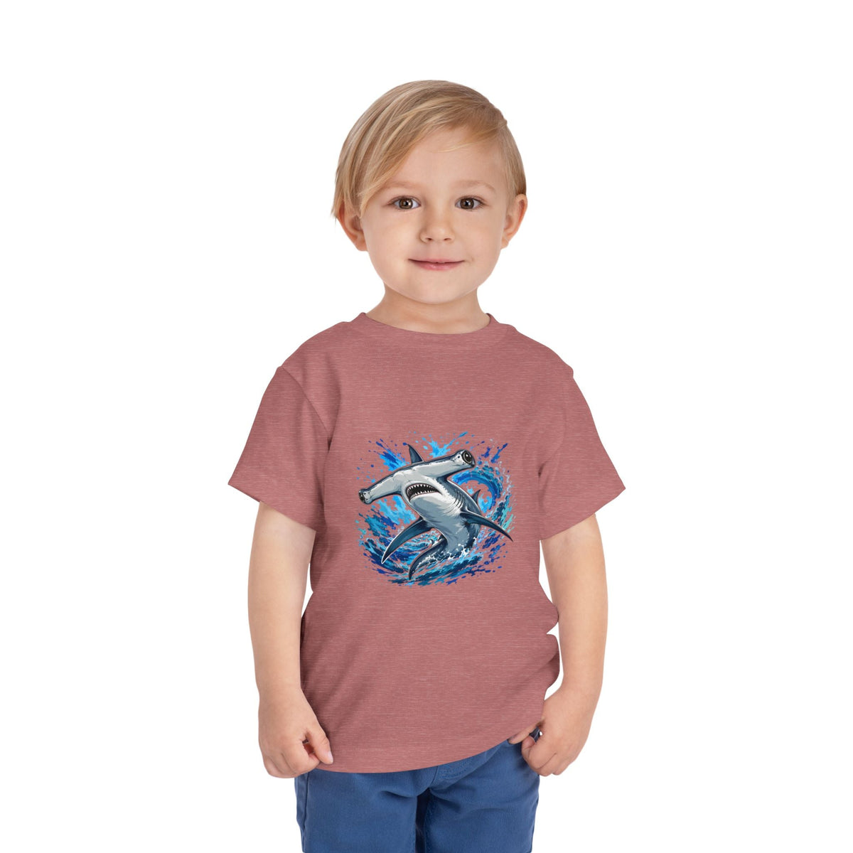 Toddler Shark T-Shirt – Playful Hammerhead Splash Tee for Kids - Front Patch Kids Co.