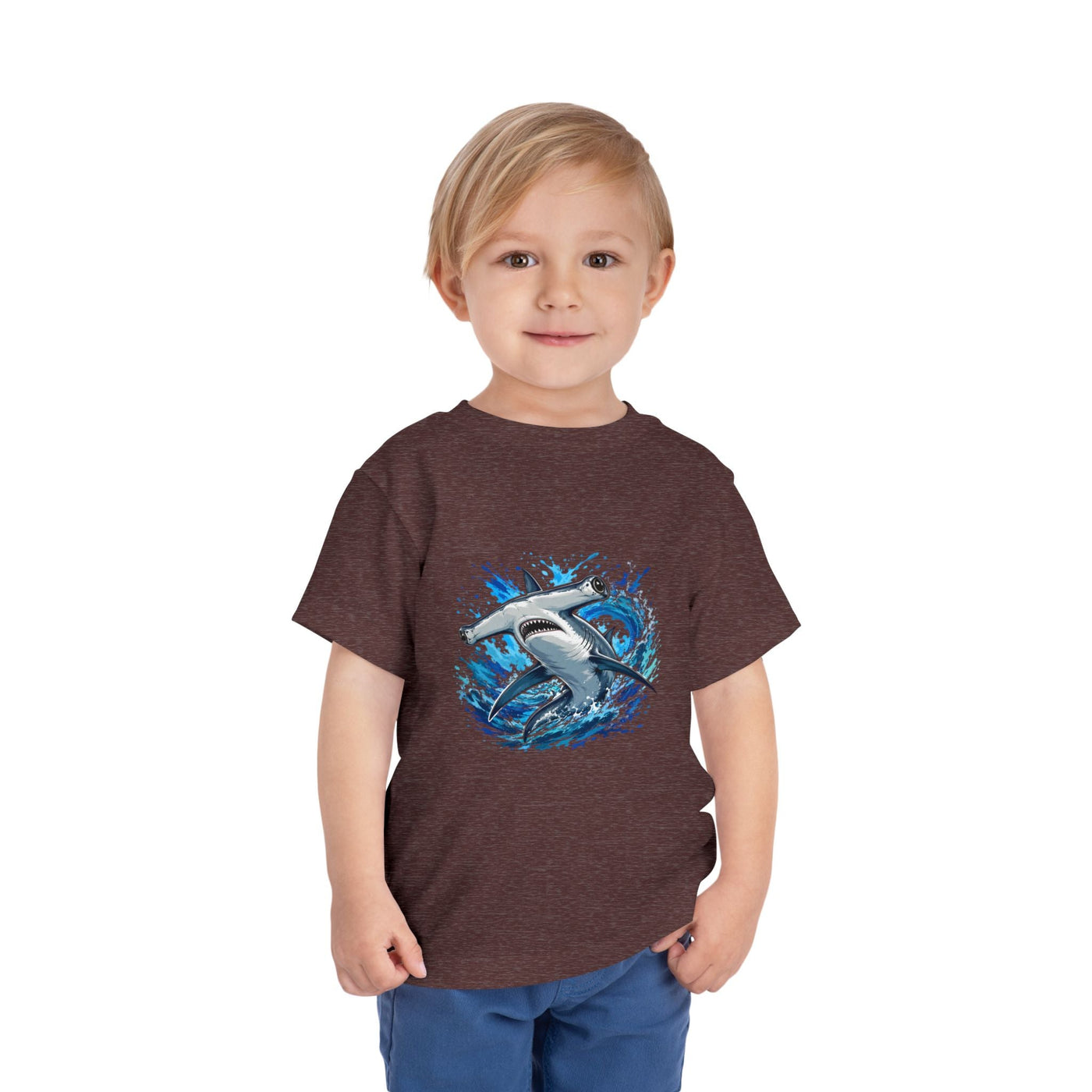 Toddler Shark T-Shirt – Playful Hammerhead Splash Tee for Kids - Front Patch Kids Co.