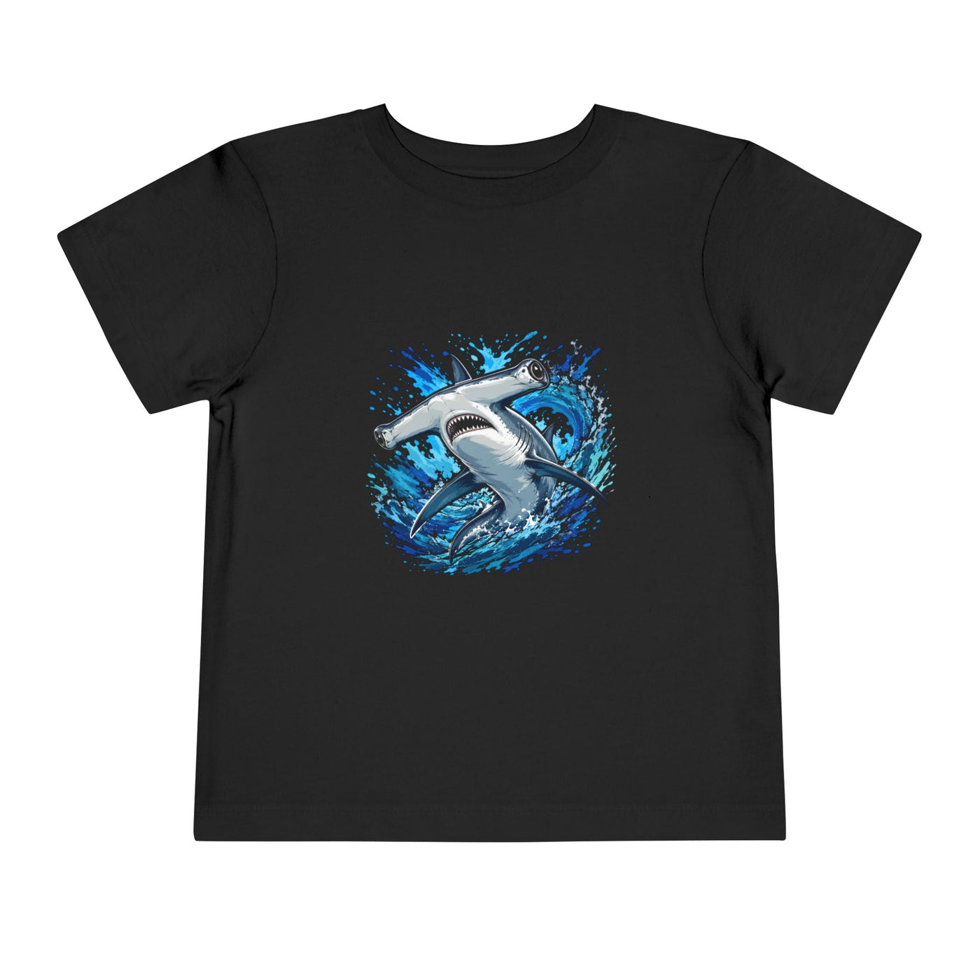 Toddler Shark T-Shirt – Playful Hammerhead Splash Tee for Kids - Front Patch Kids Co.