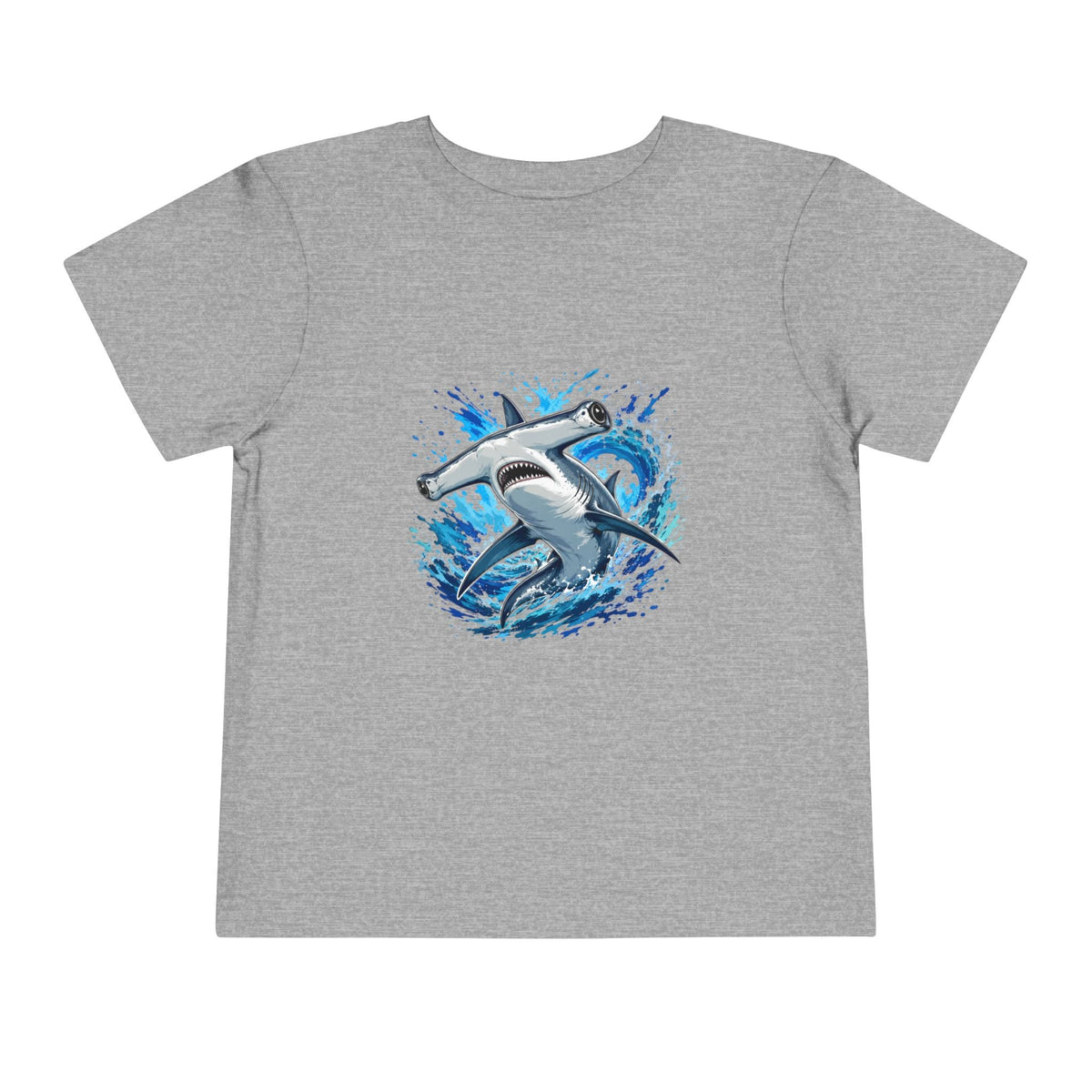 Toddler Shark T-Shirt – Playful Hammerhead Splash Tee for Kids - Front Patch Kids Co.