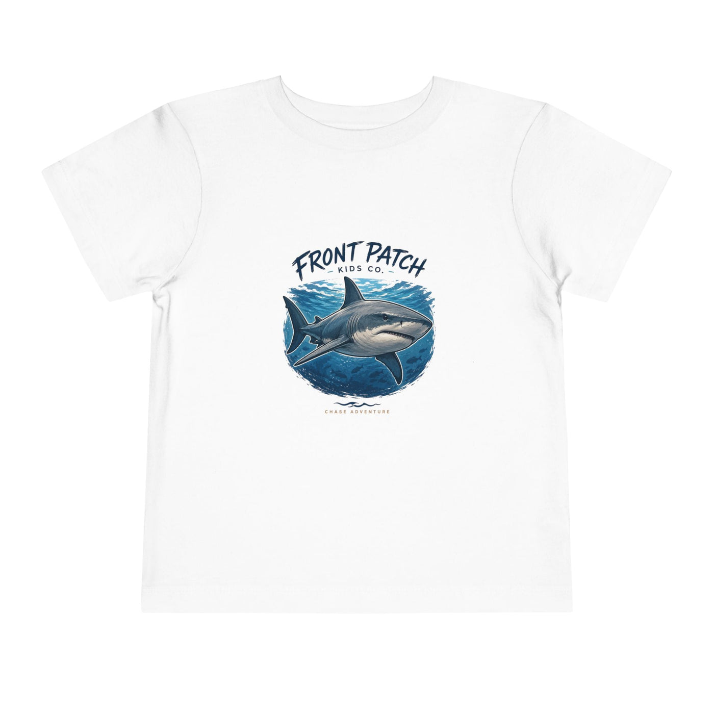 Toddler Shark Tee - "Front Patch" Ocean Shark Graphic Kids Shirt - Front Patch Kids Co.